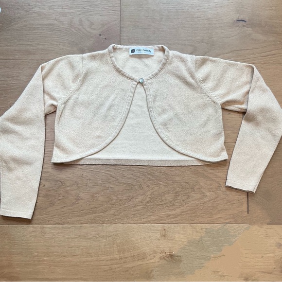 Girls Gold Shrug Cropped Sweater Size 9/10✨ - Picture 1 of 4